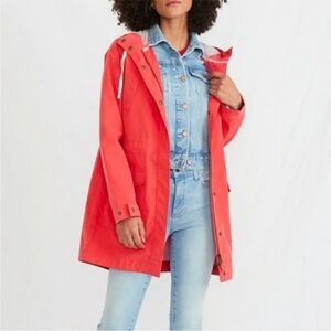 Women's Marine Layer Millie Rain Coat in Poppy Red
